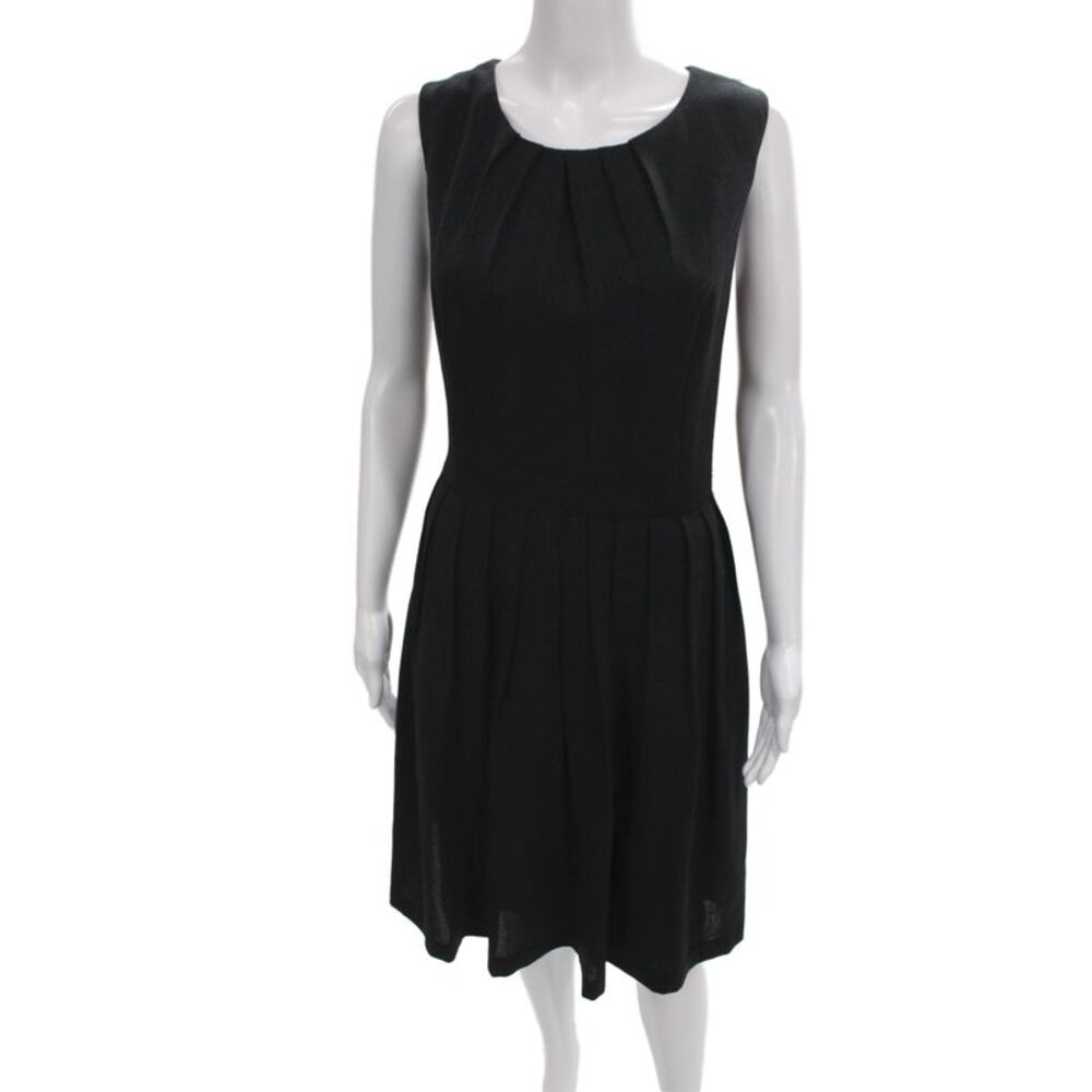 Ellen Tracy Women Fit & Flare Dress Black Sleeveless Round Neck Size 14